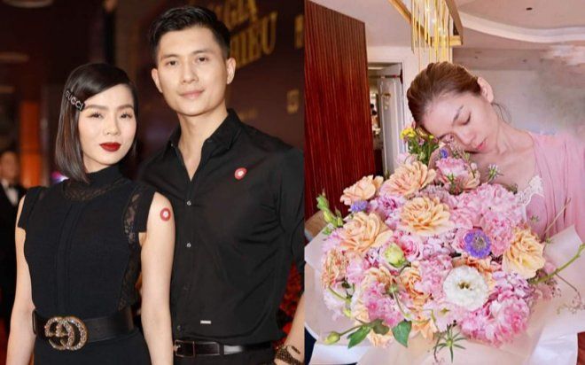 Lệ Quyên rạng rỡ nhan sắc khi nhận hoa kỷ niệm yêu đương cùng Lâm Bảo Châu