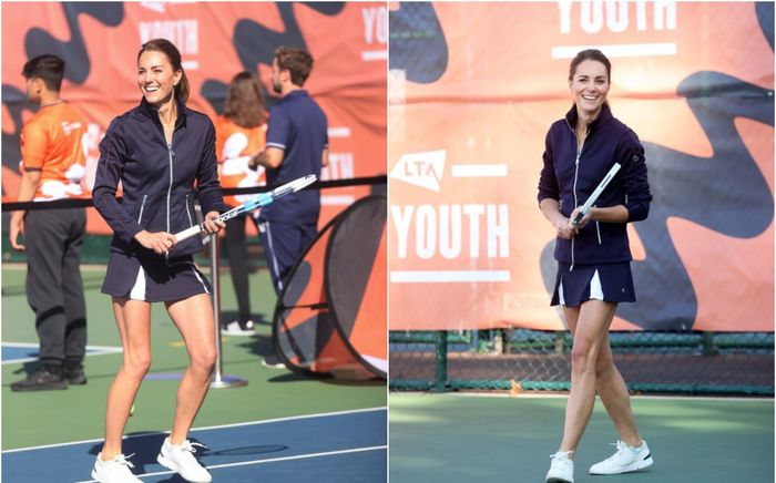 Công nương Kate Middleton mặc váy tennis ngắn lộ đôi chân dài 'gây bão'
