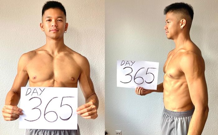 Trọng Hiếu khoe body '6 múi' chuẩn chỉnh sau 365 ngày ăn chay