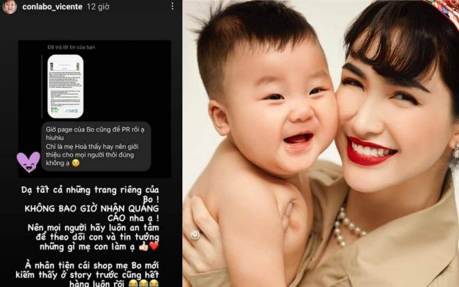 Hòa Minzy lên tiếng đính chính khi bị nói dùng trang cá nhân của bé Bo để PR sản phẩm