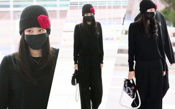 Jennie Black Pink mix đồ đỉnh cao dù mặc nguyên cây đen sì, lên đường đi Pháp