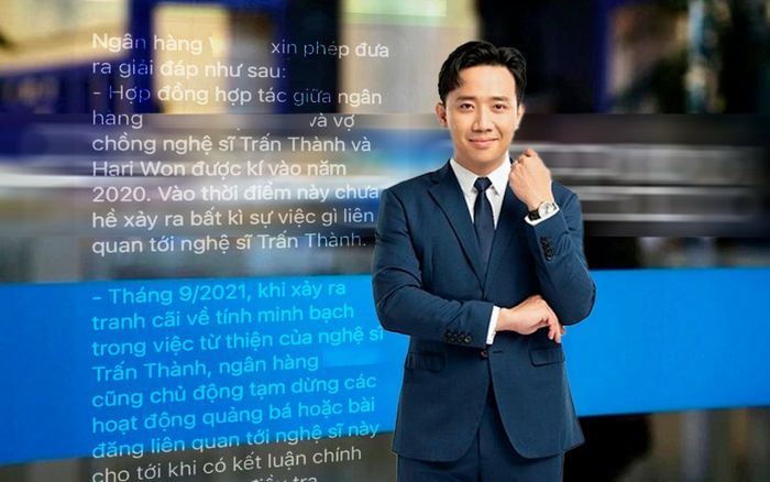 Ngân hàng mà Trấn Thành làm đại diện lên tiếng về việc tháo gỡ hình ảnh, lý do là vì ồn ào từ thiện?