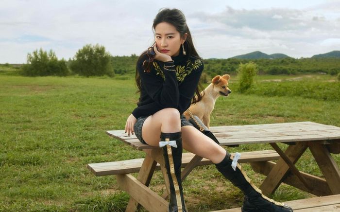 Lưu Diệc Phi đi ngoại ô chơi mặc toàn đồ hiệu chuẩn thiên kim tiểu thư
