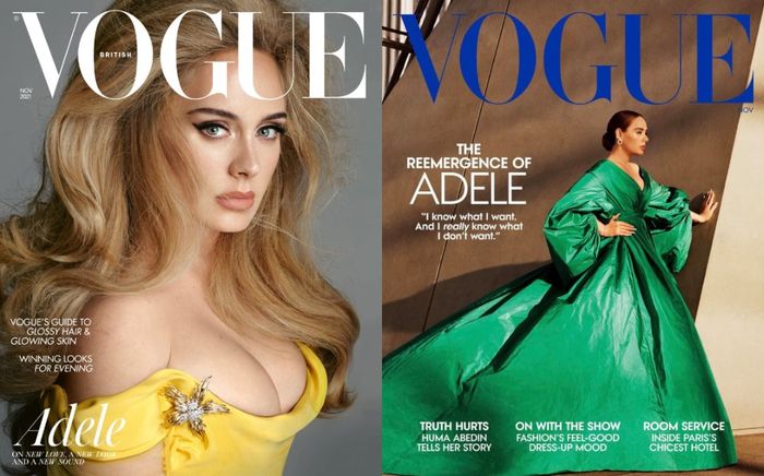 Adele khiến cả làng thời trang sững sờ khi xuất hiện trên 2 bìa tạp chí Vogue