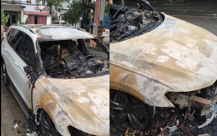 Xế hộp 2 tỉ đồng cháy rụi trong đêm ở Quảng Ninh, dân mạng đồn đoán là hậu quả của một vụ đánh ghen