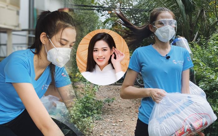 Hoa hậu Đỗ Hà ăn mặc giản dị đi cứu trợ lương thực cho người khuyết tật, người già neo đơn