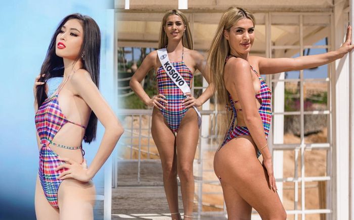 Fan bật cười khi đối thủ của Ái Nhi thẳng tay copy swimsuit Miss Grand International 2020