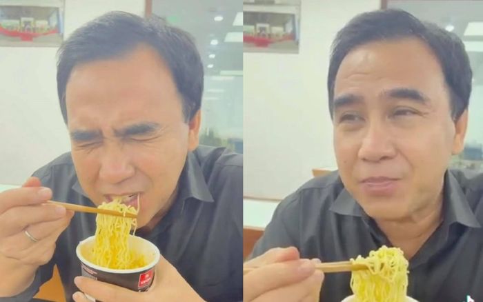 MC Quyền Linh ăn vội ly mì phía sau hậu trường, 'đứt ruột' tiết lộ lý do vẫn miệt mài giúp đỡ bà con