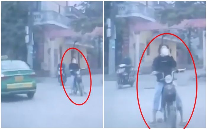 Cô gái đầu trần đi xe đạp điện 'ôm cua vèo vèo', ngửa cổ uống trà sữa rồi đâm vào ô tô