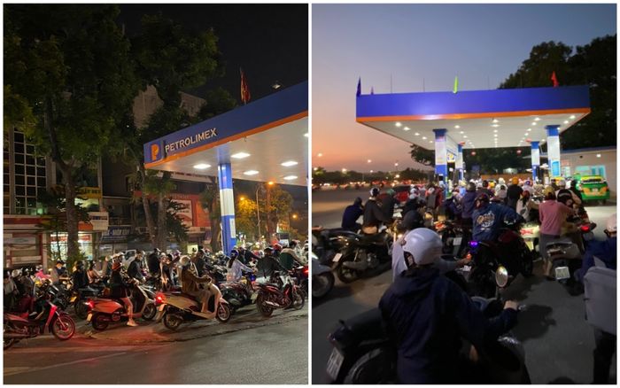 Hà Nội: Hàng loạt cây xăng 'thất thủ', người dân xếp hàng, mang can đi mua trước dự đoán giá xăng tăng