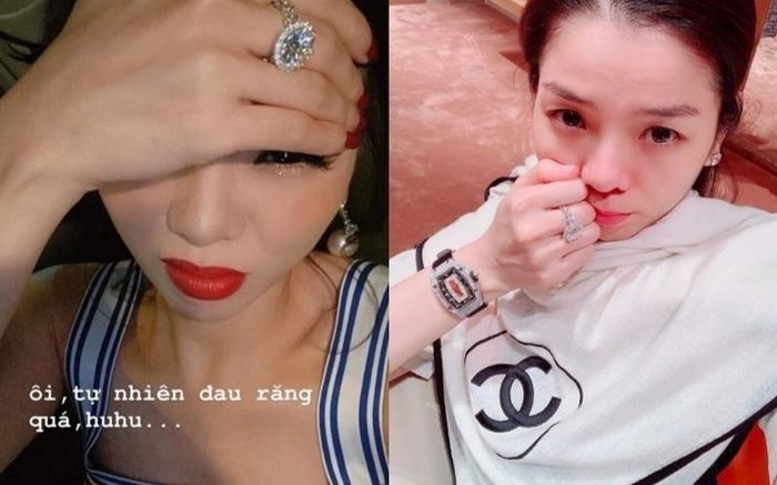 Lệ Quyên than đau răng mà dân tình chỉ chú ý vào chiếc nhẫn hột xoàn to như trứng cút