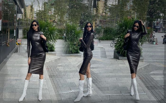 Sau lùm xùm hậu trường, Hoàng Thùy diện váy bó sát khoe đường cong đẹp 'hết nước chấm'