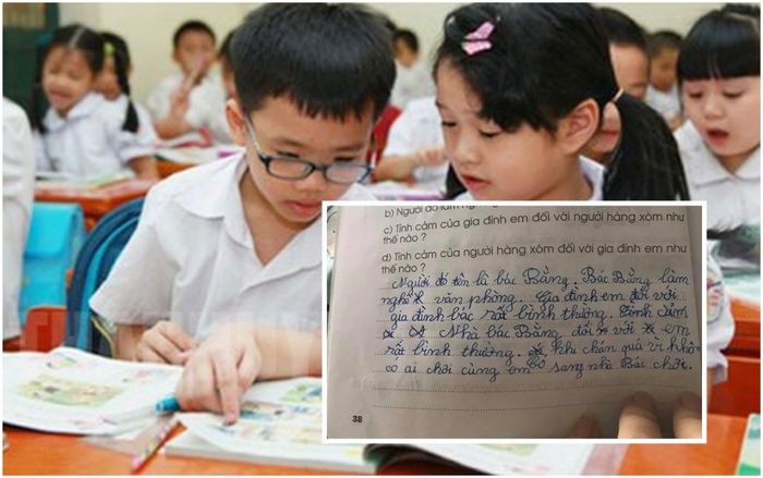 Học trò tiểu học viết bài văn kể về người hàng xóm, phụ huynh đọc xong chỉ muốn giấu nhẹm đi mà thôi