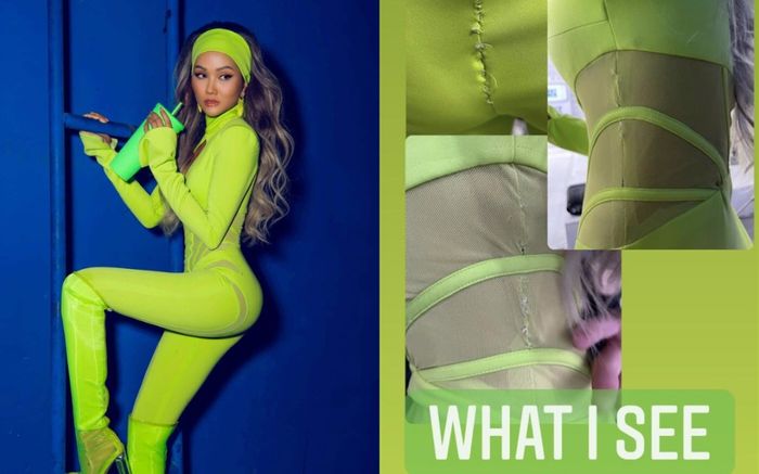 Stylist H'Hen Niê tự 'bóc' ảnh đồ bị bung chỉ, chắp vá lộn xộn, khác hẳn hình tự đăng