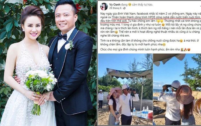 Vy Oanh nói gì khi bị netizen tố 'nhận vơ' thành tích của ông xã?