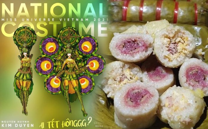 Bánh tét trên trang phục dân tộc của Kim Duyên bị tố 'đạo nhái' món ăn Campuchia?