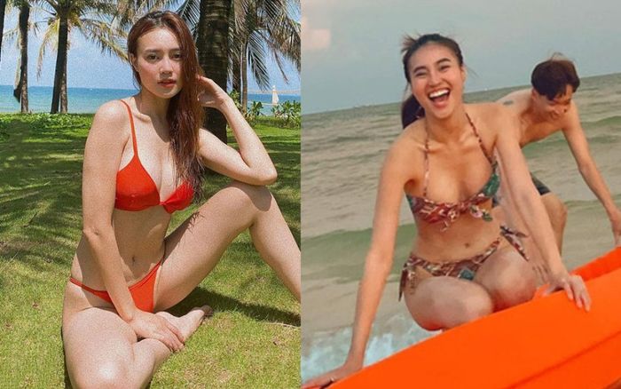 Lan Ngọc mặc đồ bơi mát mẻ, khoe đôi 'gò bồng đảo' như muốn trào ra ngoài, netizen nghi vừa 'trùng tu'?