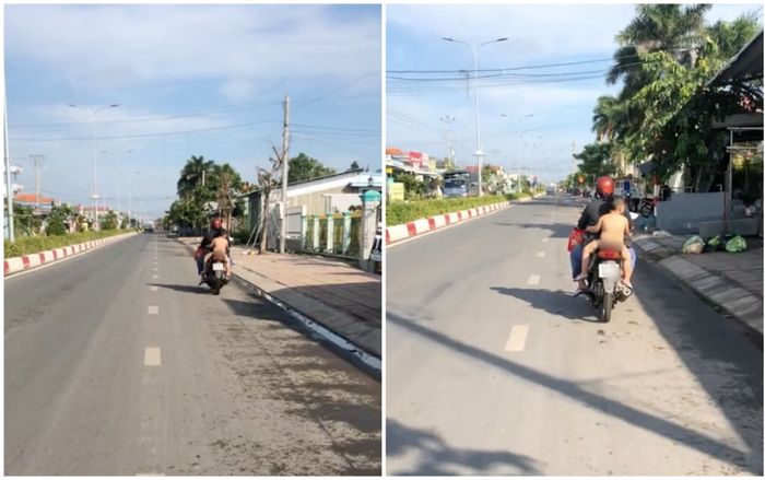 Clip mẹ chở con trai không mặc gì đi trên đường khiến dân tình xôn xao tranh cãi