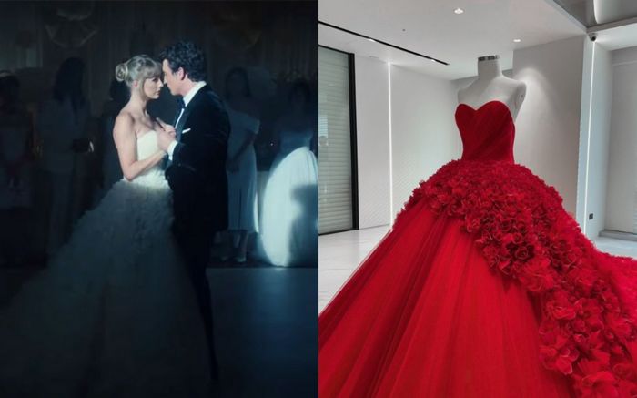 Váy cưới của Taylor Swift đính 2500 bông hoa thêu thủ công, mất 1200 giờ làm