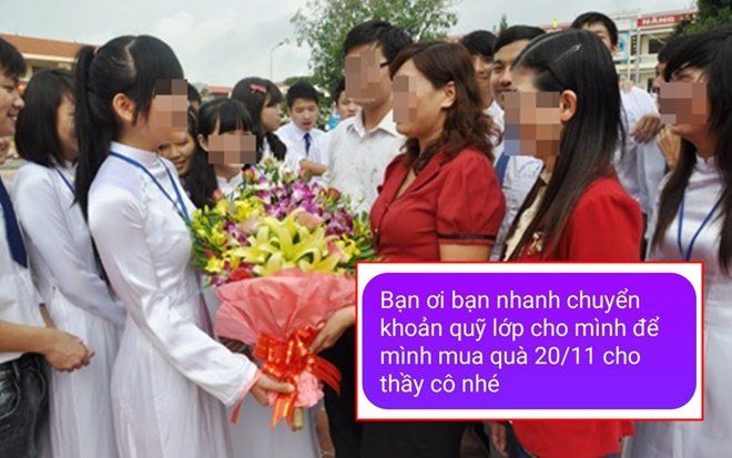 Nhắc nam sinh đóng tiền quà 20/11 tặng thầy cô, lớp trưởng nhận về tin nhắn 'giáo huấn' dài hàng cây số