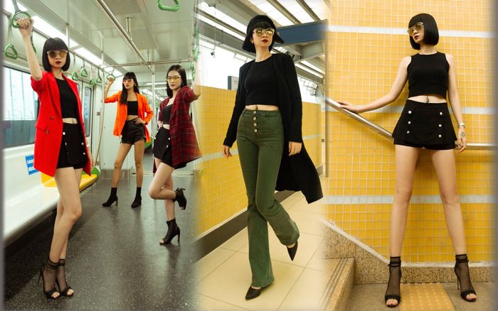 Siêu mẫu Hạ Vy và cộng sự pose dáng chuẩn high fashion, check-in ga tàu Cát Linh