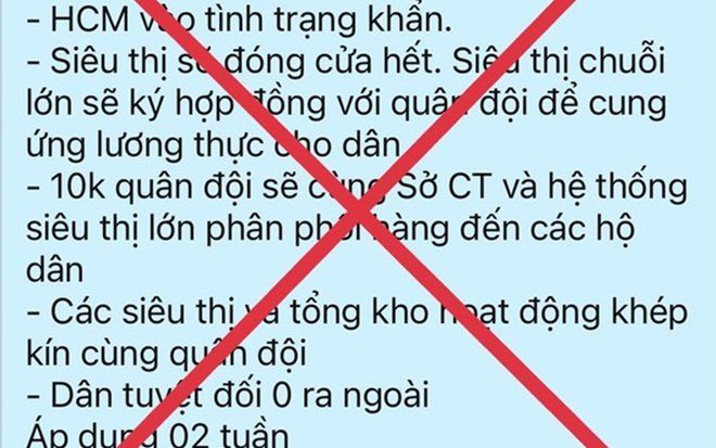Thông tin 'TP.HCM vào trình trạng khẩn' lan truyền trên mạng là bịa đặt