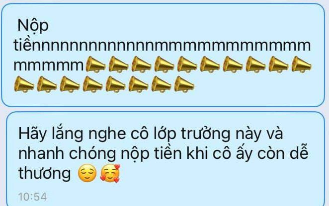 Nhắc nhở cả lớp nhanh chóng nộp tiền, lớp trưởng giận tím mặt khi đọc được tin nhắn của cậu bạn cùng lớp