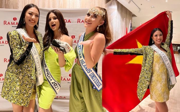 Kim Duyên xanh tươi mát, rạng rỡ đọ sắc với hoa hậu Ấn Độ và quần đảo Cayman