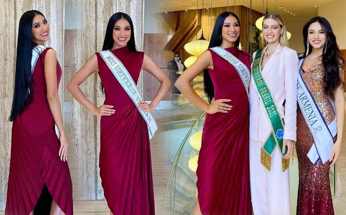 Kim Duyên đẹp chuẩn Á Đông với mái suốt suôn dài, trang phục đơn sắc nhưng vẫn thu hút