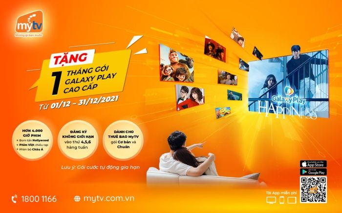 Truyền hình MyTV khuyến mại sốc cuối năm, chỉ với 0 đồng có ngay gói phim Galaxy Play Cao cấp
