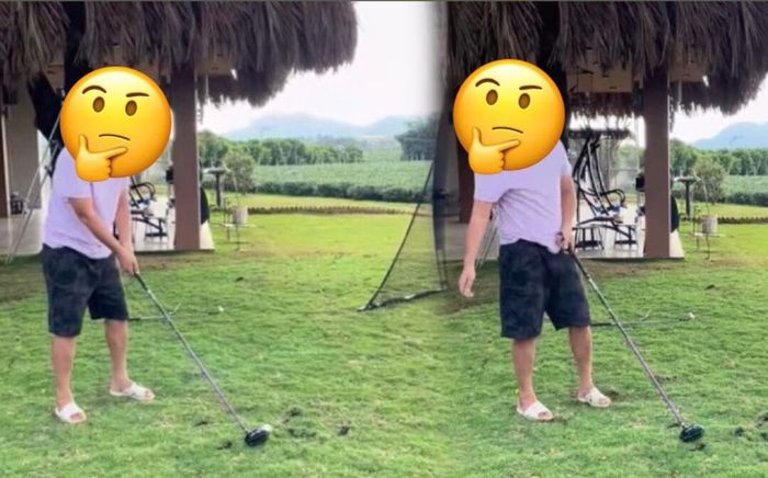 Sao nam Vbiz mặc quần short và đi dép tổ ong nhập hội đánh golf là ai?