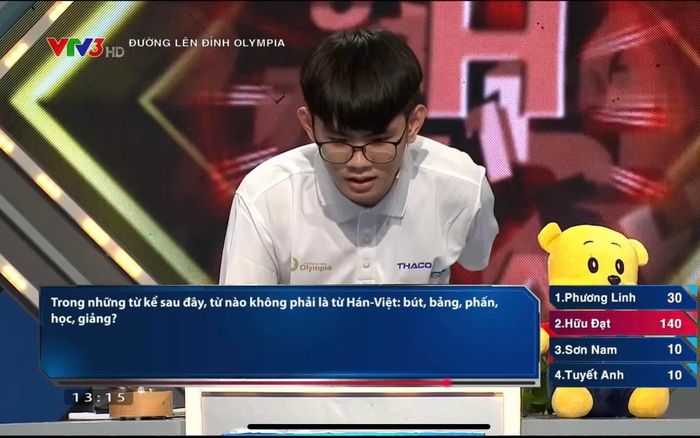 Từ không phải từ Hán Việt: bút, bảng, phấn, học, giảng?, câu hỏi Olympia không phải ai cũng trả lời được