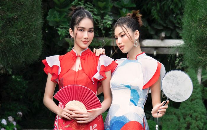Á hậu Phương Anh - Ngọc Thảo đẹp ngây ngất tim fan với tà áo dài cách tân quyến rũ