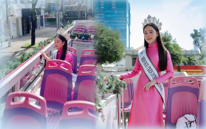 Hoa hậu 13 tuổi diễu hành trên xe buýt 2 tầng tại TP.HCM bị nhận xét làm 'lố'