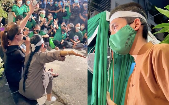 Xúc động khoảnh khắc con nuôi Phi Nhung hát trước di ảnh mẹ, Đức Hiếu khép mình vào góc để giấu nước mắt