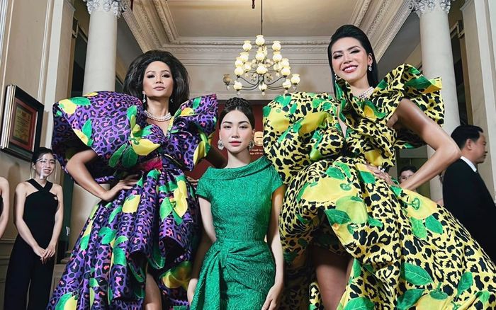 Ít ai như Hoà Minzy, 1m55 nhưng lại rất thích đọ dáng với các nàng hậu 'khổng lồ'