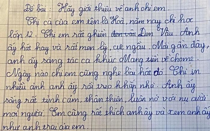 Học sinh tiểu học viết văn tả chị gái, đến giữa bài bỗng 'bẻ lái khét lẹt' khiến dân tình cười lăn