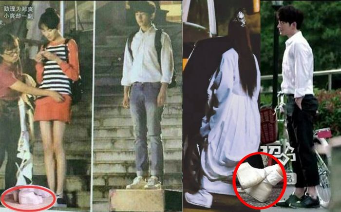 Dàn sao Cbiz lộ hậu trường 'hack' chiều cao trên phim: Dương Dương độn 20cm vẫn kém Vương Nhất Bác