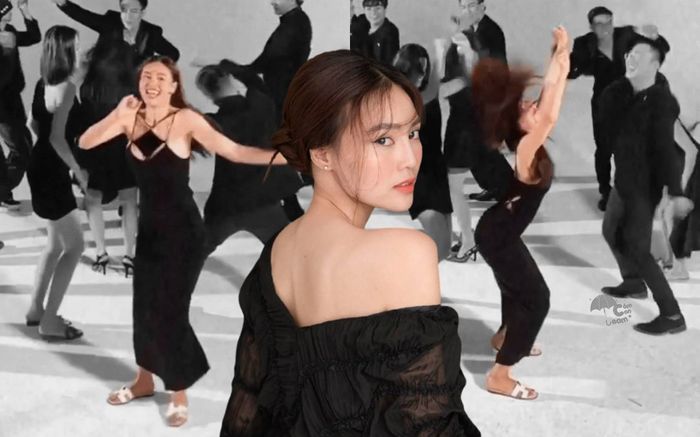 Diện đầm dài ôm sát quyến rũ cũng không cản được Lan Ngọc múa may quay cuồng cùng 'đồng bọn'