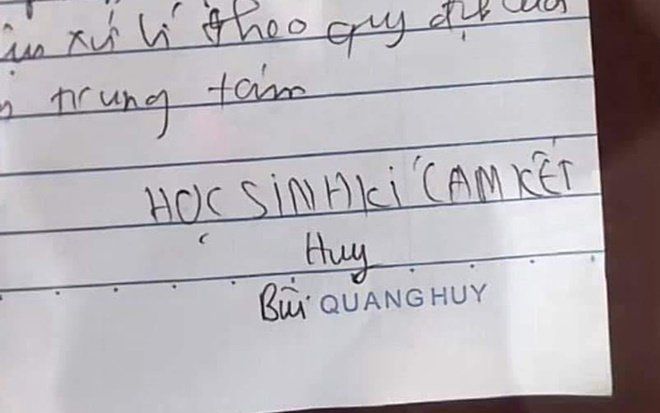 Viết bản cam kết đến phần ký tên thì hết giấy, nam sinh gặp ngay sự trùng hợp đến ngỡ ngàng