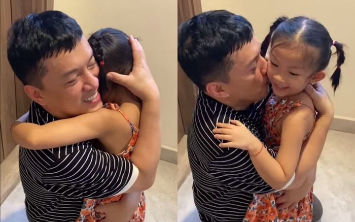 Lam Trường hóa thành hộp quà, xúc động gặp lại con gái sau 6 tháng xa nhà: 'Con ba lớn quá'