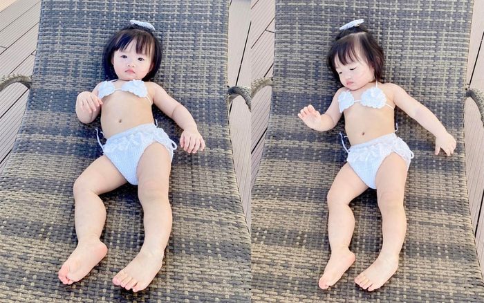 Bé Winnie 'đốn tim' bằng loạt ảnh bikini khoe dáng, nhà Thanh Thúy - Đức Thịnh còn đòi kết thông gia