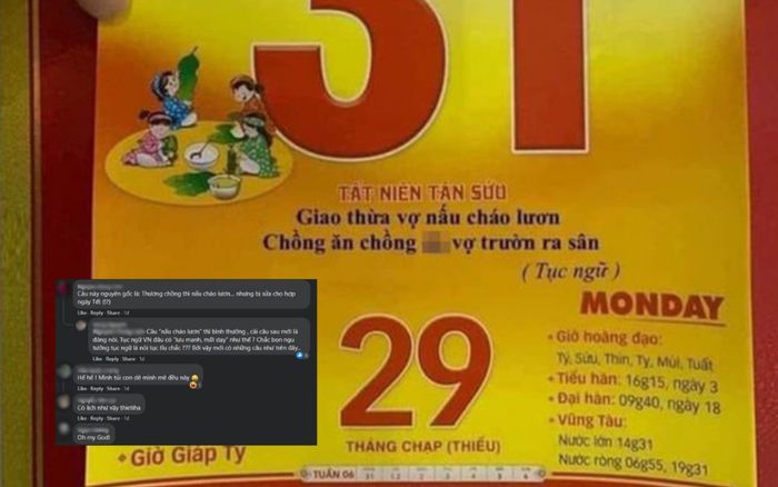 Tờ lịch xuất hiện câu chữ thô tục: 'Chồng ăn chồng...', chuyên gia nhận định 'không thể chấp nhận được'