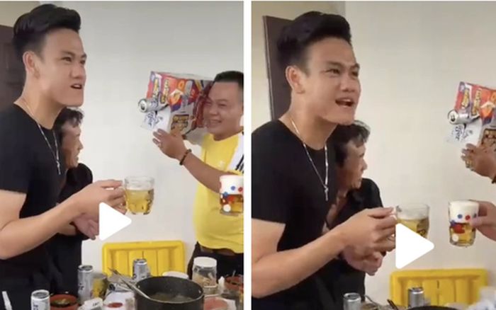 Tuyển thủ Việt Nam xé lưới Trung Quốc bị nhắc nhở vì uống bia ngày tết