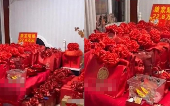 Chuẩn bị về nhà chồng, cô gái được bố mẹ đẻ tặng quà 'khủng' xếp chật cả phòng