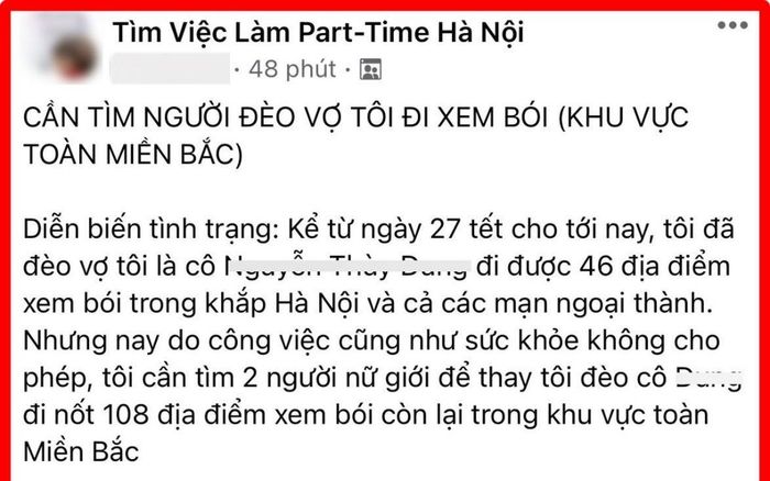 Cần tìm người đèo vợ đi xem bói, ông chồng khiến dân mạng rần rần ứng cử