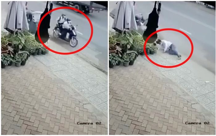 Bị cướp tài sản, 2 nữ sinh đạp 2 tên cướp đi xe ngã lộn nhào rồi lấy lại đồ