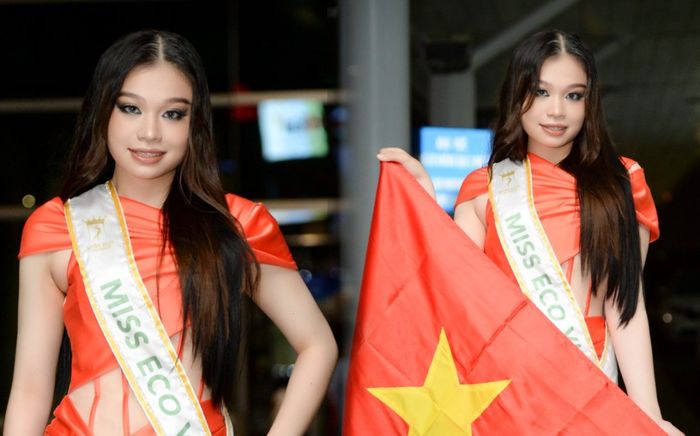 Trần Hoài Phương rạng rỡ lên đường sang Ai Cập dự thi Miss Eco International