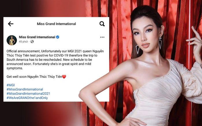 Miss Grand Thùy Tiên nhiễm Covid-19, hoãn mọi lịch trình hoạt động