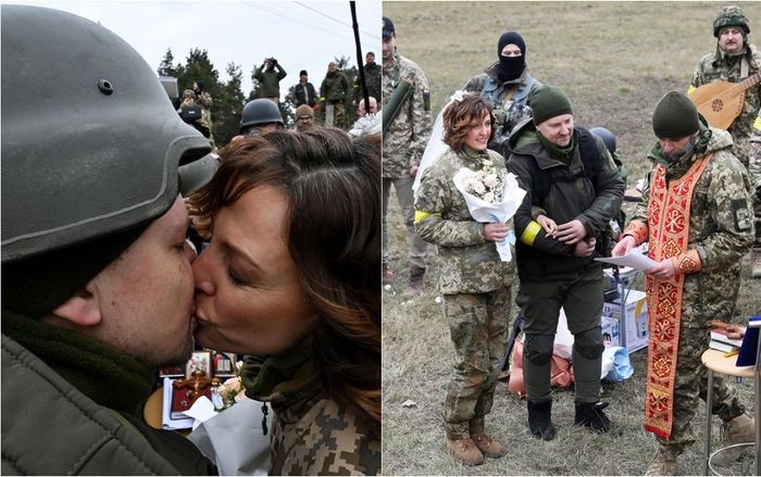 Không váy trắng, tiệc rượu, cặp đôi Ukraine làm đám cưới giữa chiến tuyến